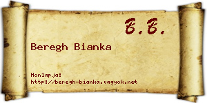 Beregh Bianka névjegykártya